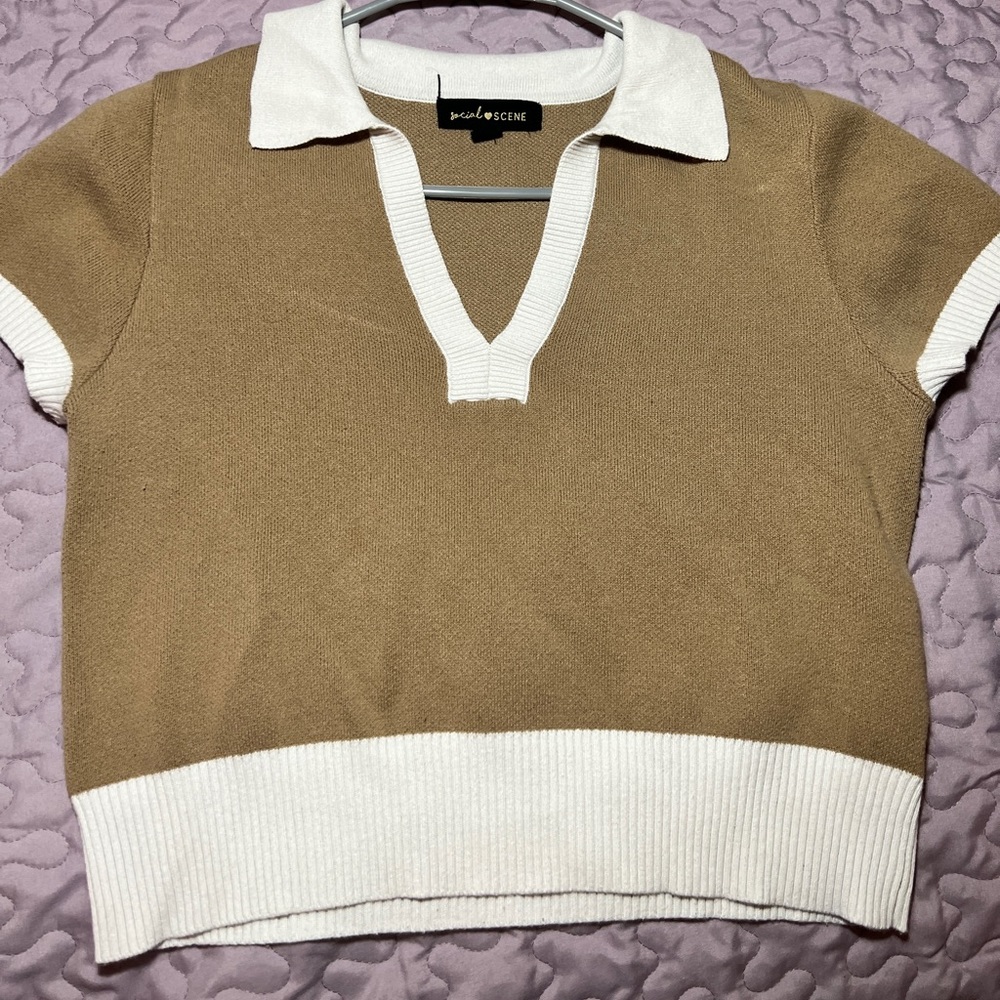 Cute Collared Crop Top